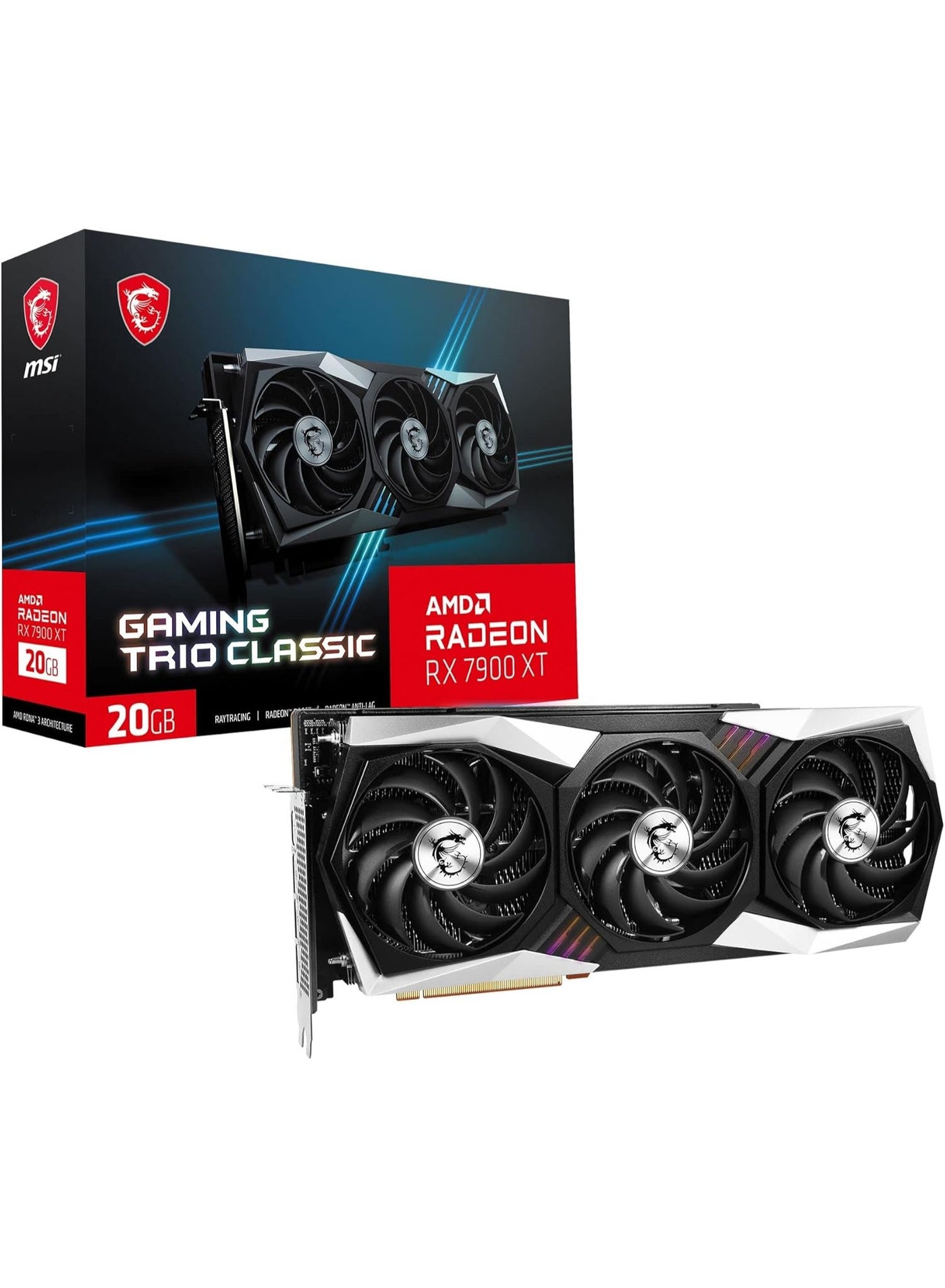 Gaming Radeon RX 7900 XT Gaming Trio Classic 20G 320-Bit HDMI/DP Torx Fan 4 AMD RDNA 3 Graphics Card (RX 7900 XT Gaming Trio Classic 20G) (R79XTGTC20G)
